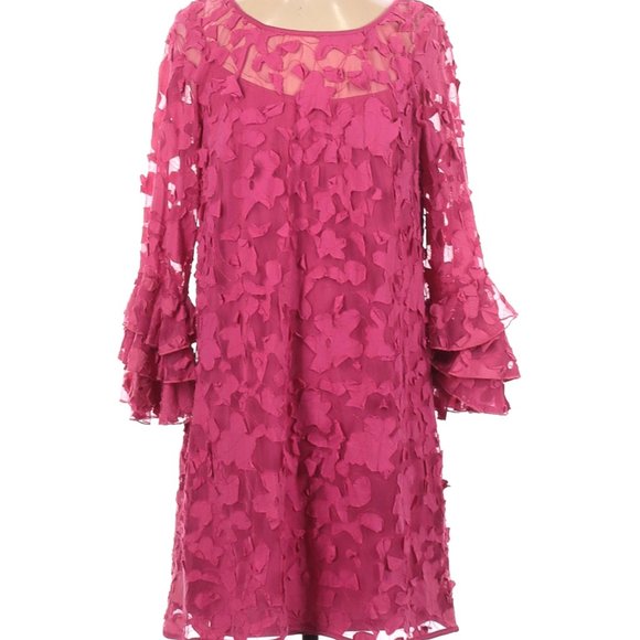 new directions Dresses & Skirts - New Directions Pink Floral Ruffle Dress NWT